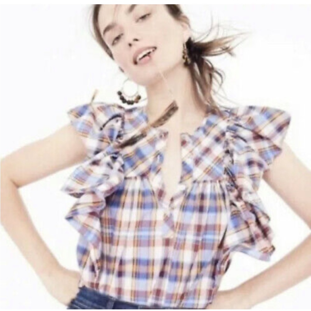J Crew Tall vintage plaid top